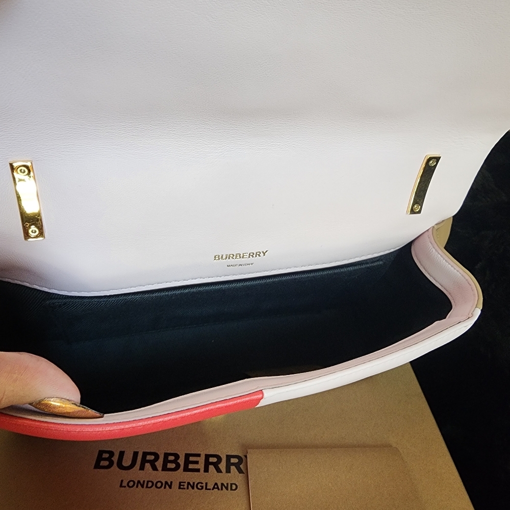 Authentic Burberry Tri Color Quilted Shoulder Bag Or Crossbody Bag - Picture 7 of 15